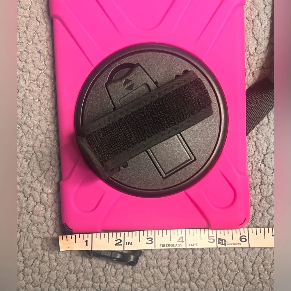Pink Tablet Case With Stand, Hand Strap And Shoulder Strap